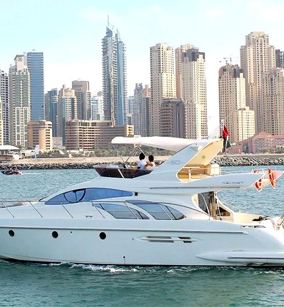 Azimut Grand Crew 50 ft Yacht Rent with Captain in Dubai Marina (up to